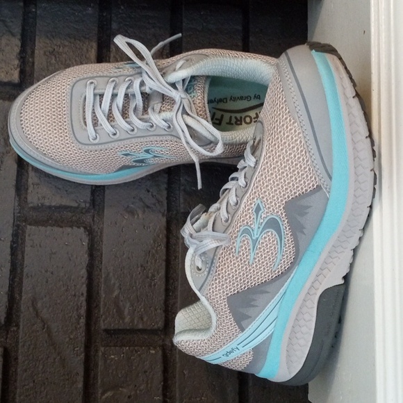 Women's Blue Gray Mighty Walk Gravity Defyer Comfort Fit Athletic Shoes - Picture 2 of 10